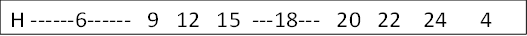H ------6------   9   12   15  ---18---   20   22    24      4